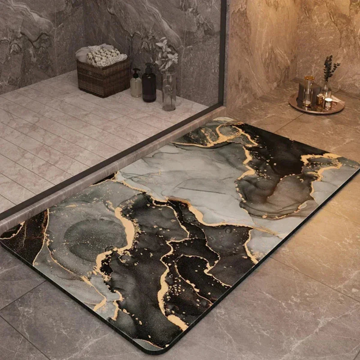 AquaLuxe sneldrogende badmat – antislip zachte absorberende vloermat