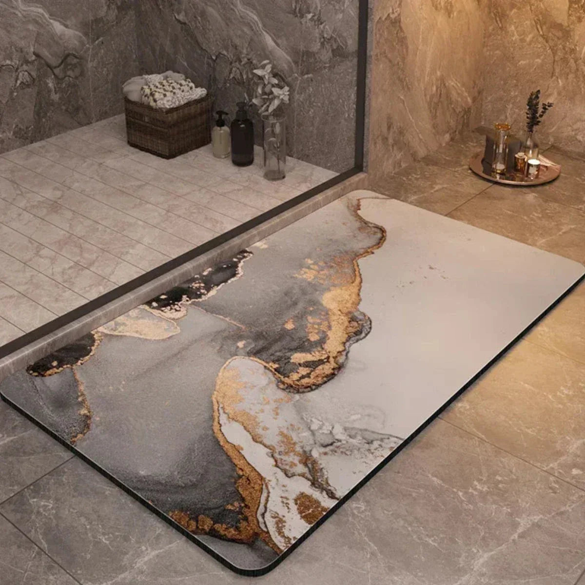 AquaLuxe sneldrogende badmat – antislip zachte absorberende vloermat