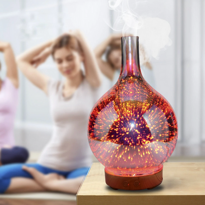 AromaBurst 3D glas æterisk olie diffuser med LED lys
