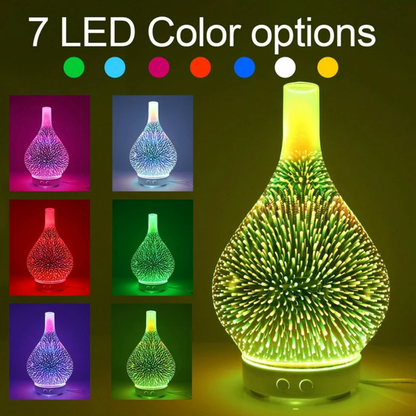 AromaBurst 3D glas æterisk olie diffuser med LED lys