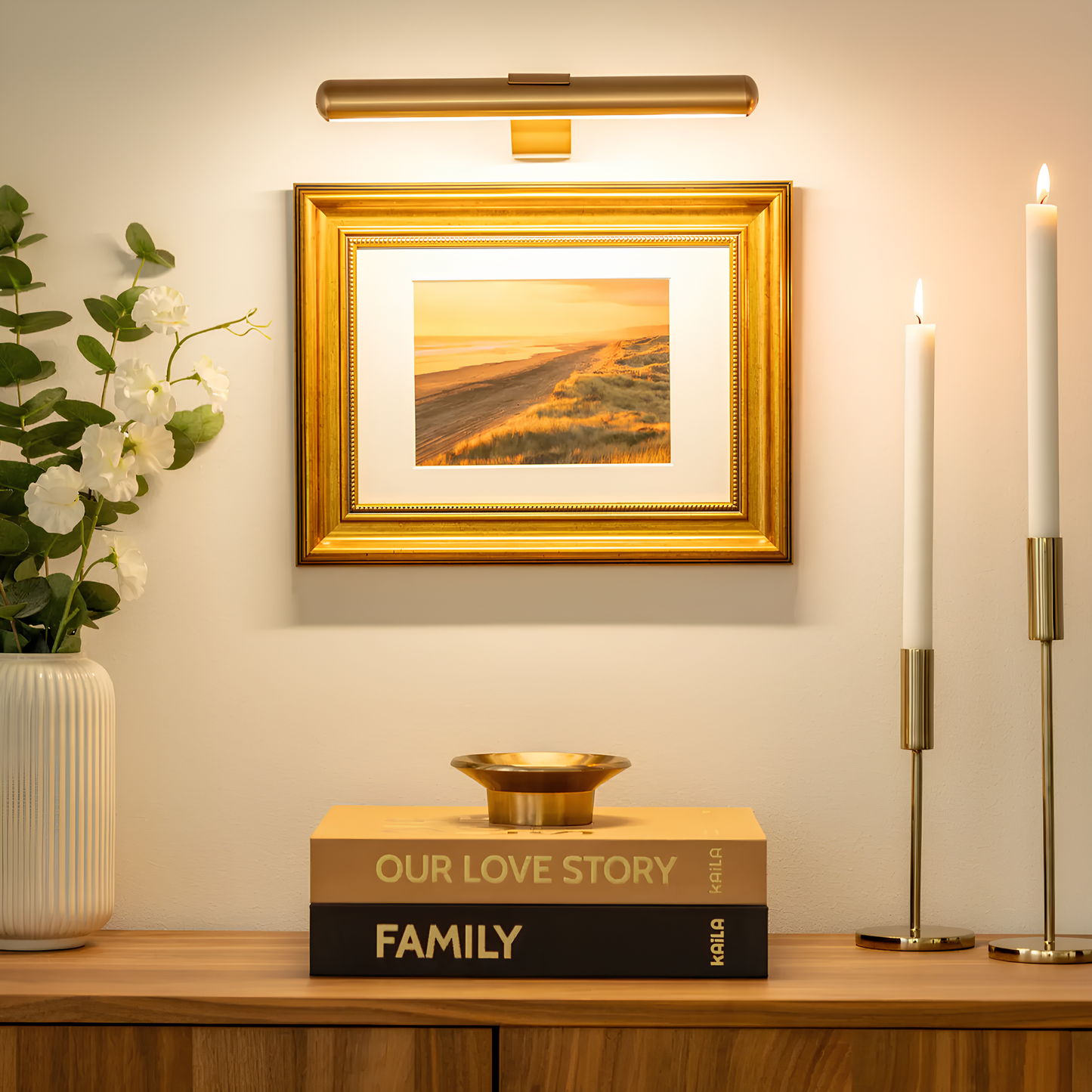 ArtGlow Kabellose LED-Bilderleuchte mit Fernbedienung und Dimmung