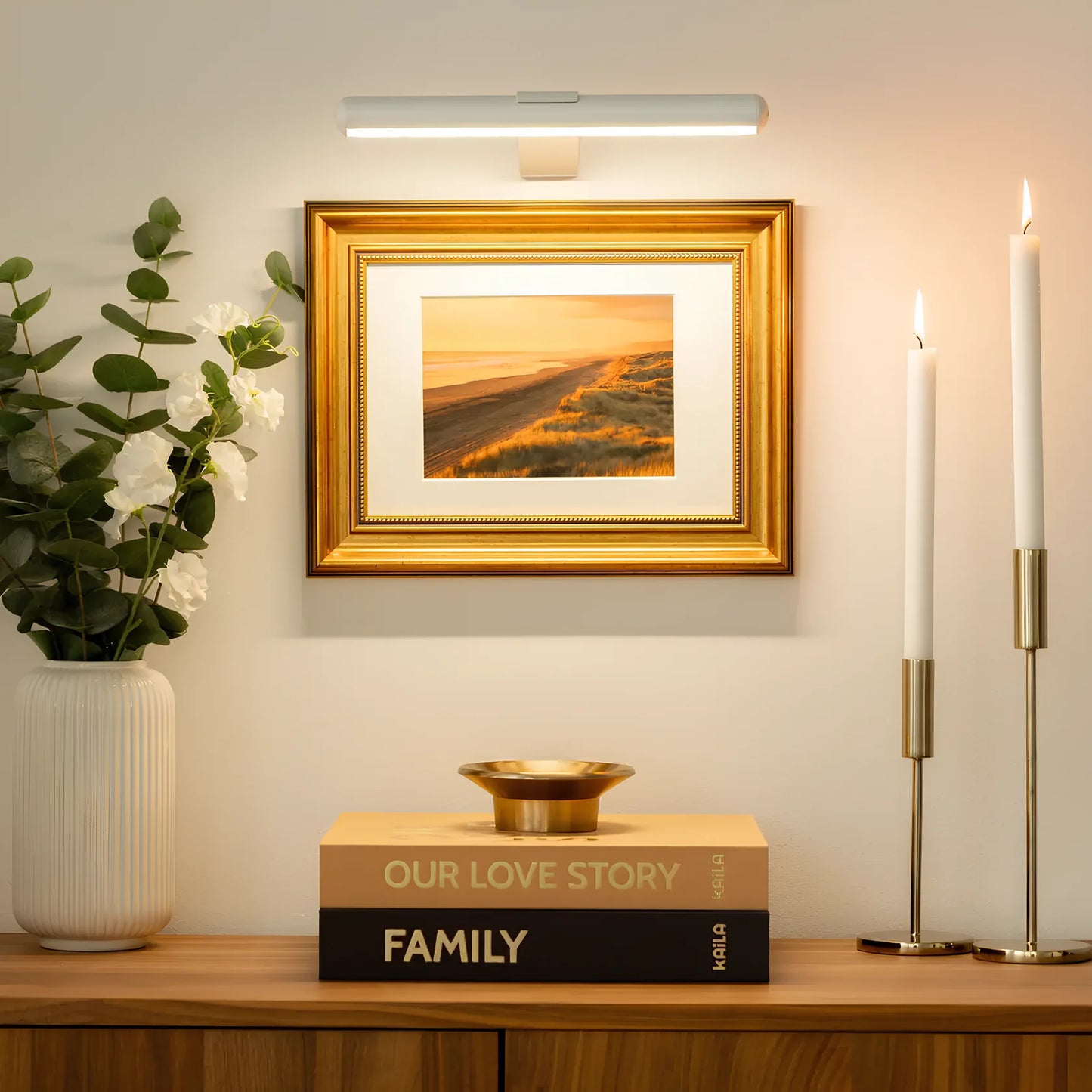 ArtGlow Kabellose LED-Bilderleuchte mit Fernbedienung und Dimmung