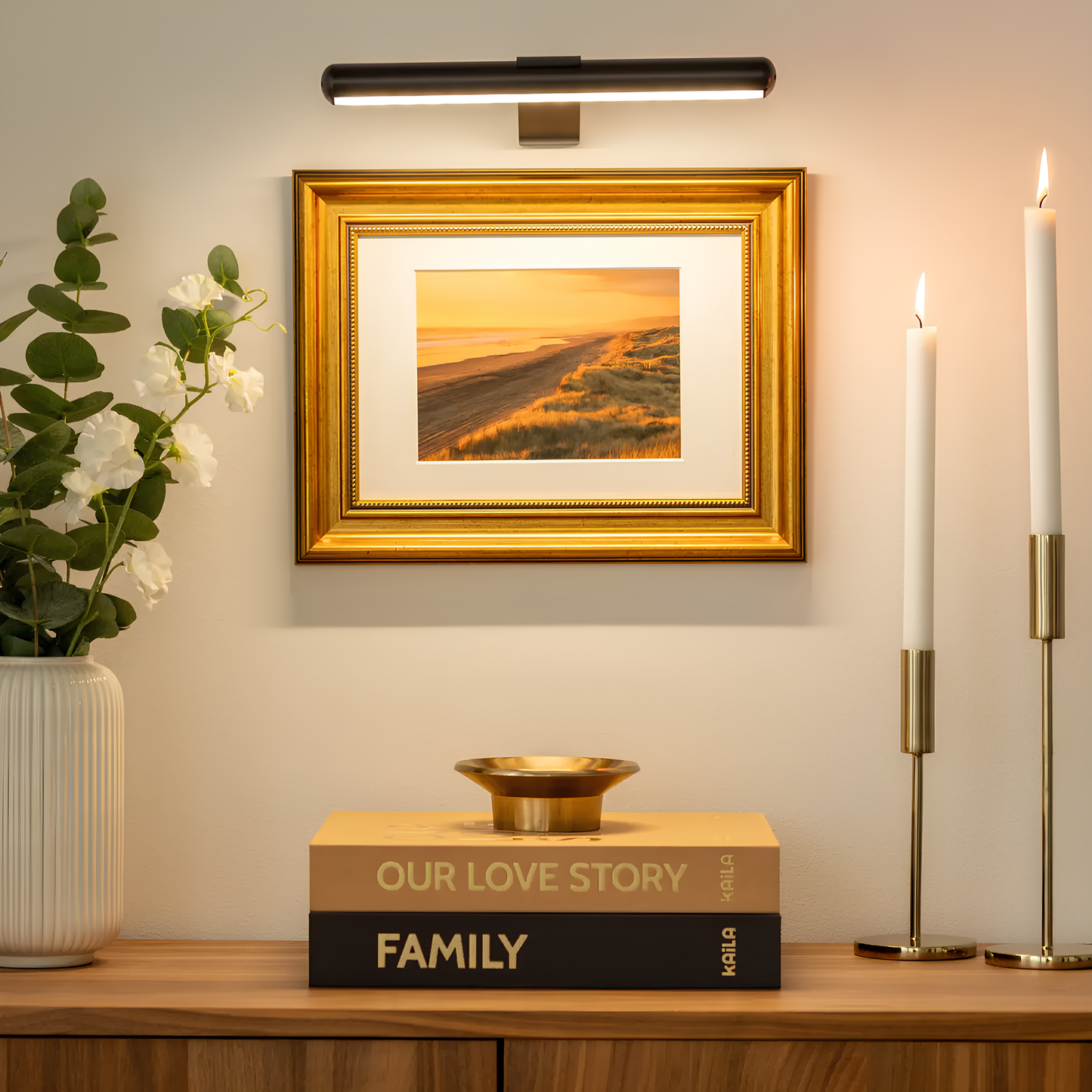 ArtGlow Kabellose LED-Bilderleuchte mit Fernbedienung und Dimmung