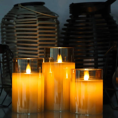 AuraFlame Flammenlose LED-Kerzen-Set mit Fernbedienung