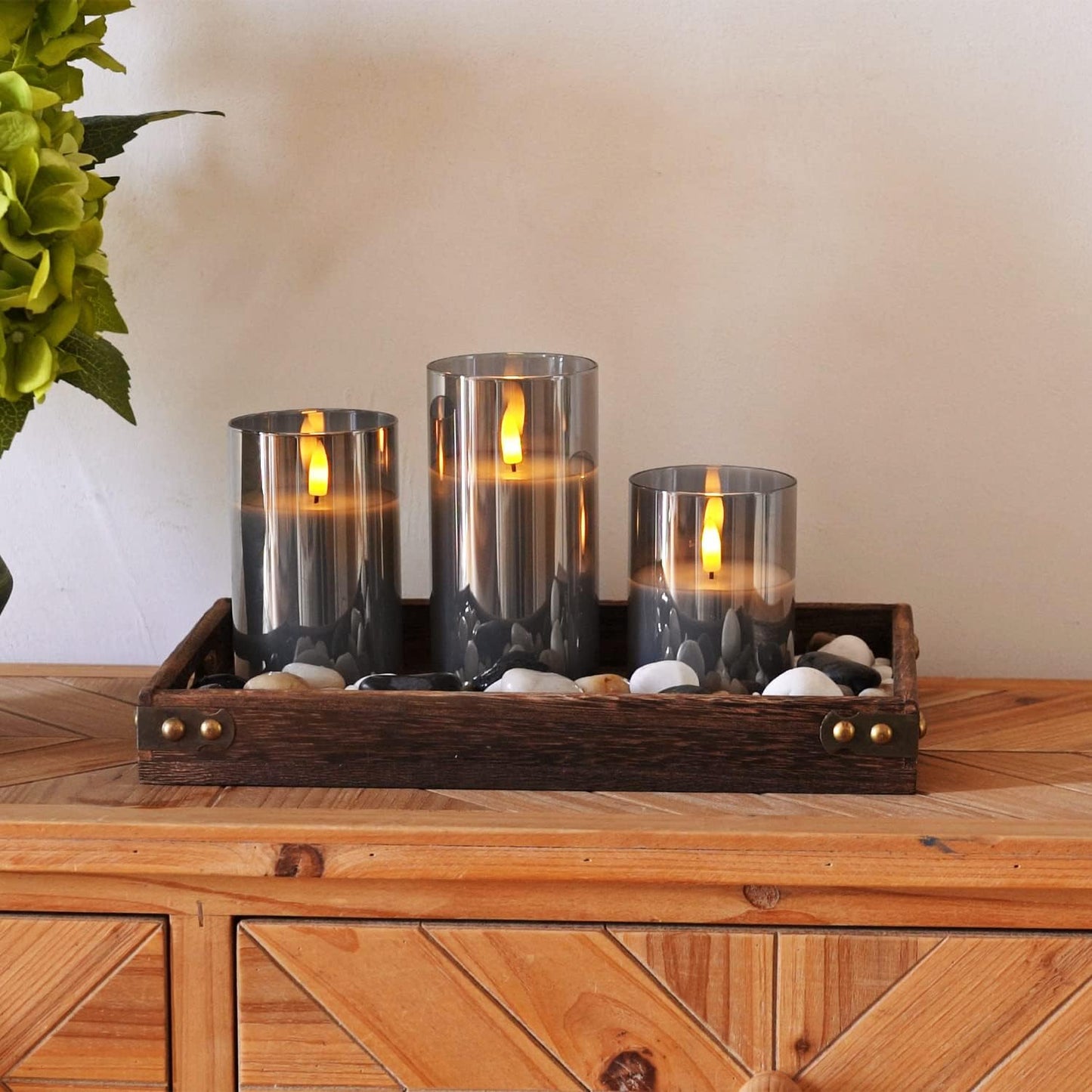 AuraFlame Flammenlose LED-Kerzen-Set mit Fernbedienung