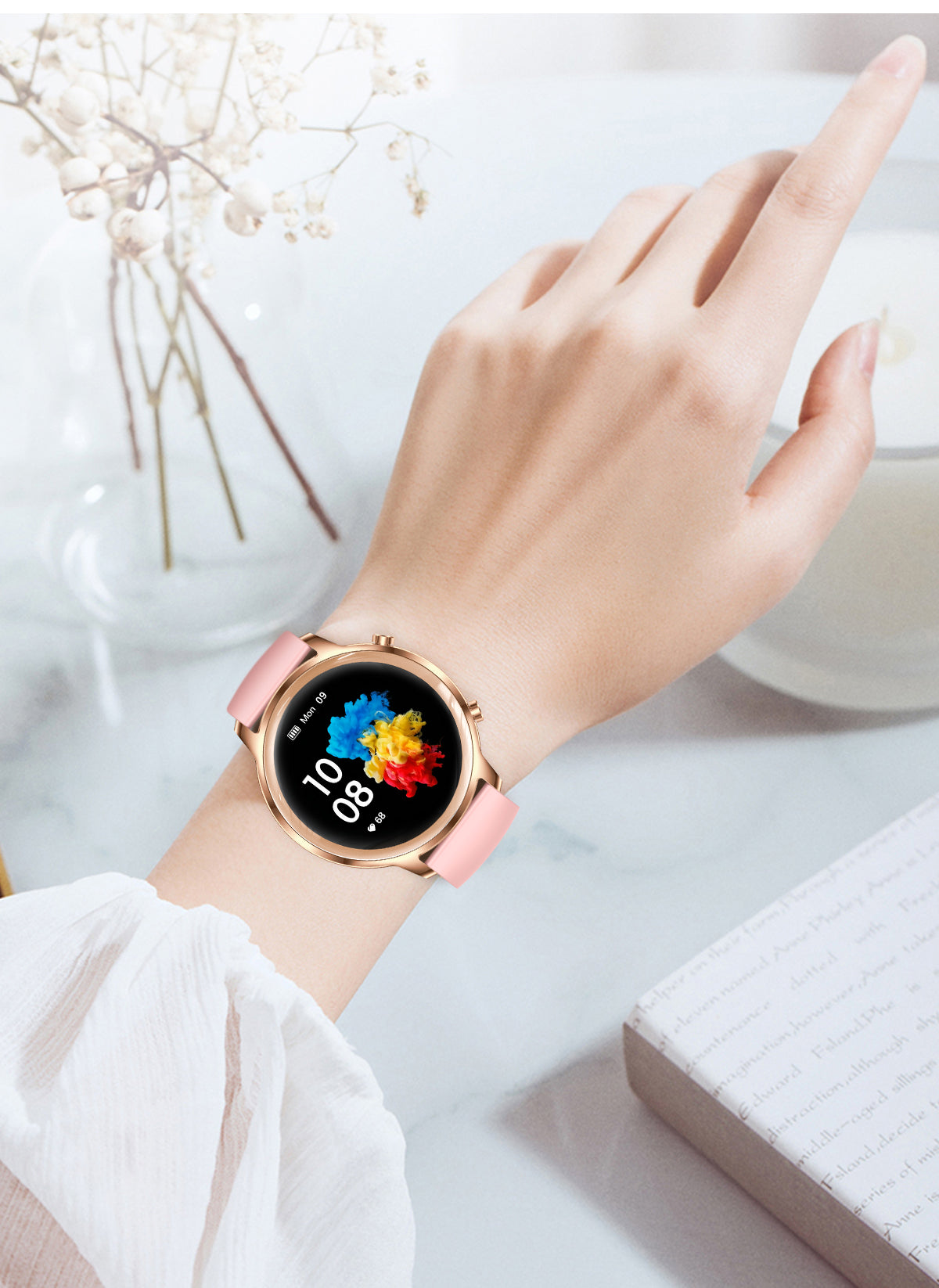 Aurora Kvinders Smartwatch Stilfuldt Fitness- og Notifikationsur