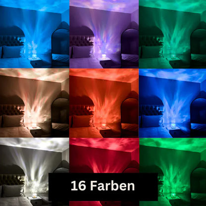AuroraGlow nordlys lampe 16 farvet LED stemningslys med fjernbetjening