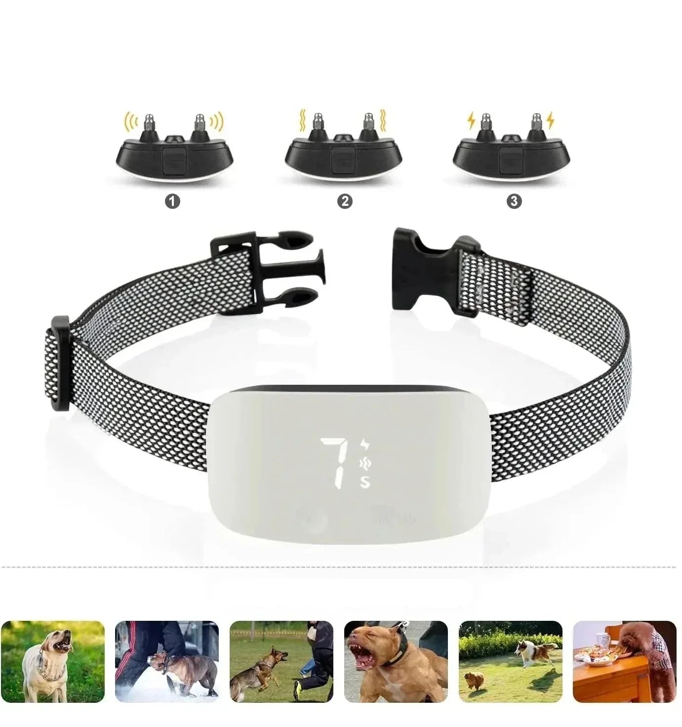 Automatic No Bark Dog Collar Rechargeable Waterproof Training Collar for All Breeds