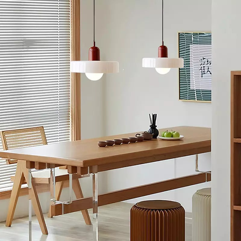 Bauhaus Glass Pendant Light Coloured Hanging Lamp