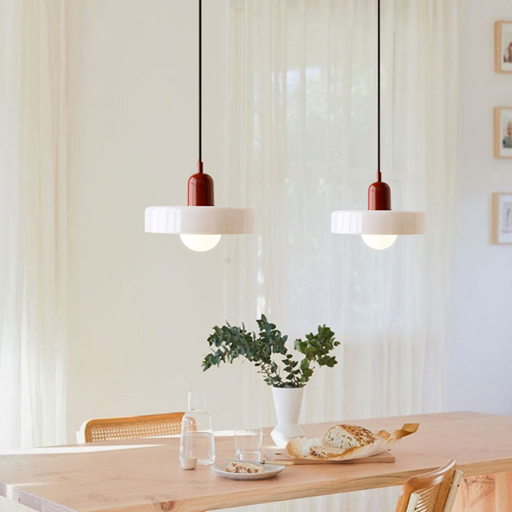 Bauhaus Glass Pendant Light Coloured Hanging Lamp