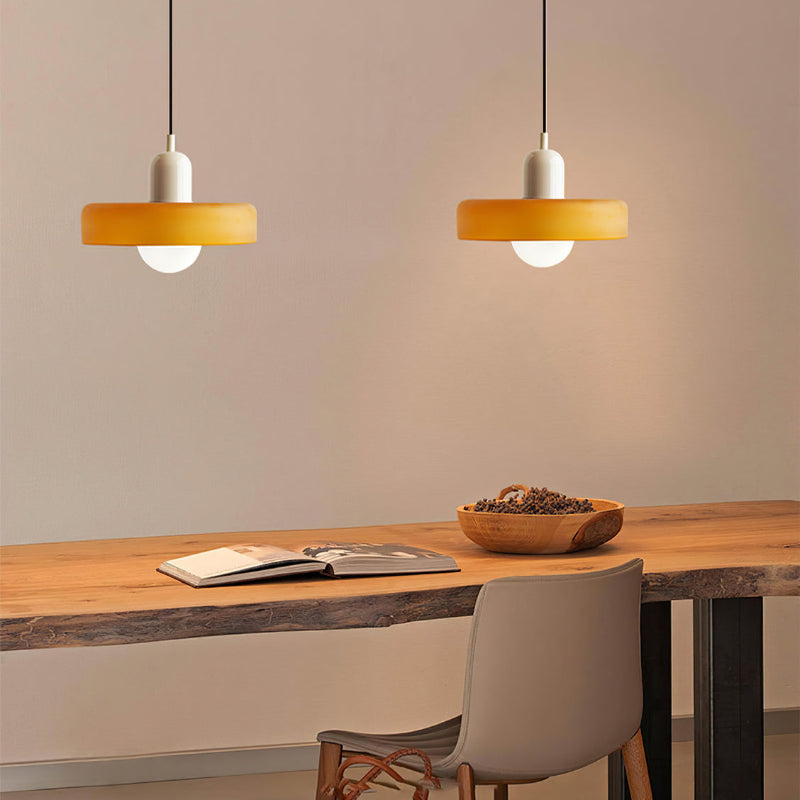 Bauhaus Glass Pendant Light Coloured Hanging Lamp