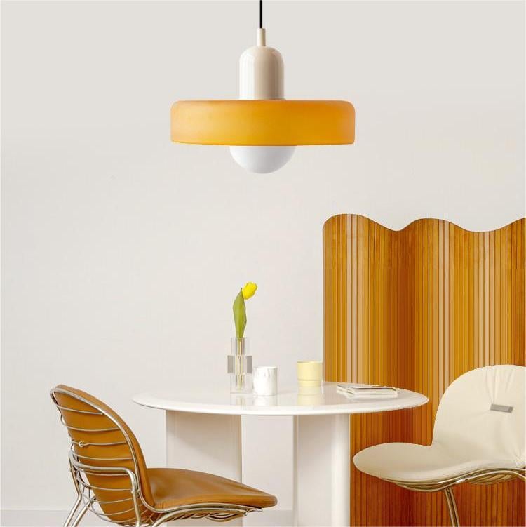 Bauhaus Glass Pendant Light Coloured Hanging Lamp