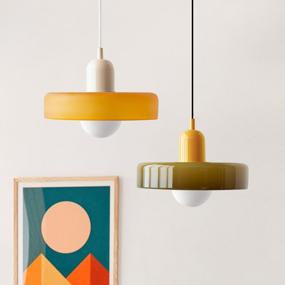 Bauhaus Glass Pendant Light Coloured Hanging Lamp