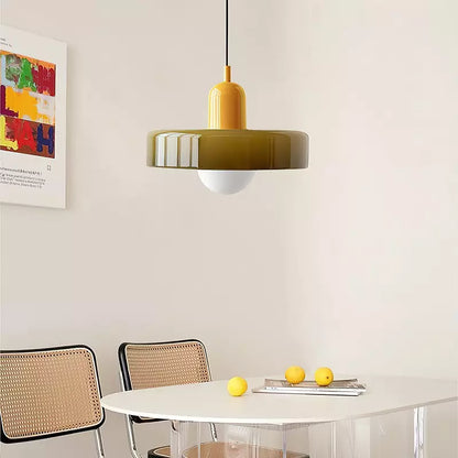 Bauhaus Glass Pendant Light Coloured Hanging Lamp
