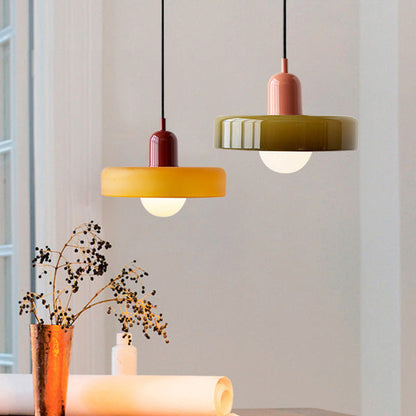 Bauhaus Glass Pendant Light Coloured Hanging Lamp