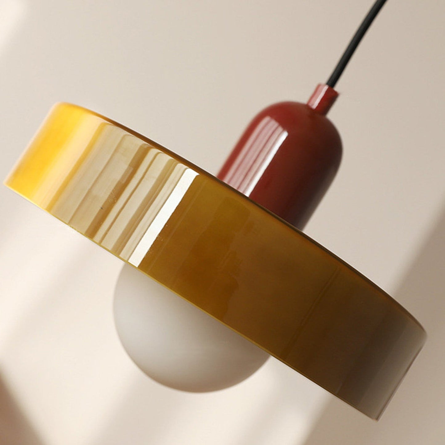 Bauhaus Glass Pendant Light Coloured Hanging Lamp