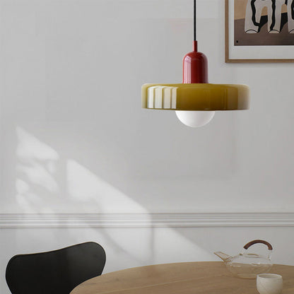 Bauhaus Glass Pendant Light Coloured Hanging Lamp