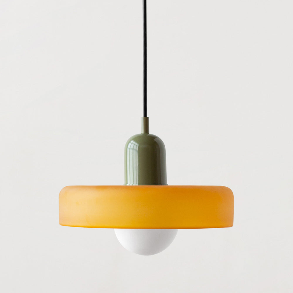 Bauhaus Glass Pendant Light Coloured Hanging Lamp