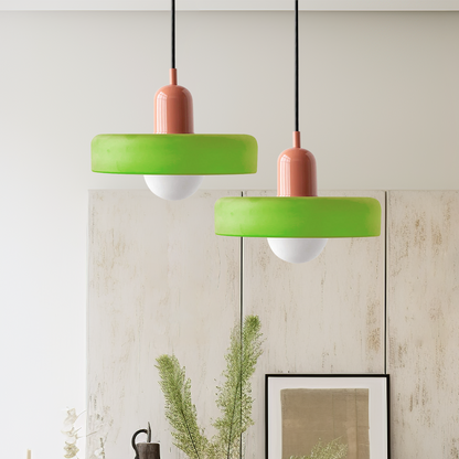 Bauhaus Glass Pendant Light Coloured Hanging Lamp