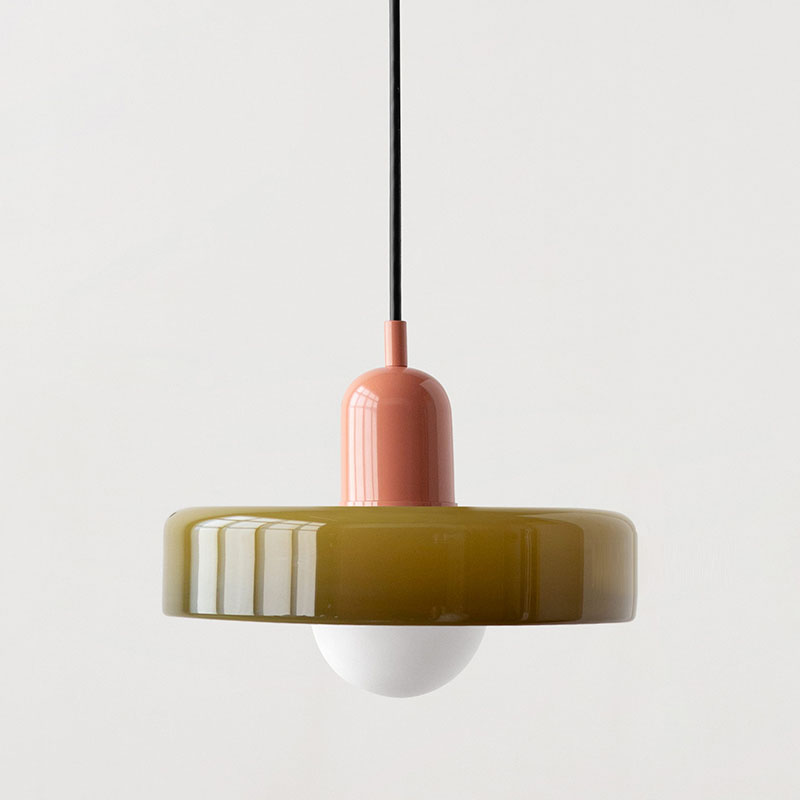 Bauhaus Glass Pendant Light Coloured Hanging Lamp