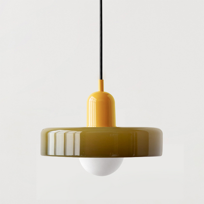 Bauhaus Glass Pendant Light Coloured Hanging Lamp