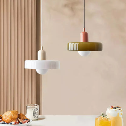 Bauhaus Glass Pendant Light Coloured Hanging Lamp