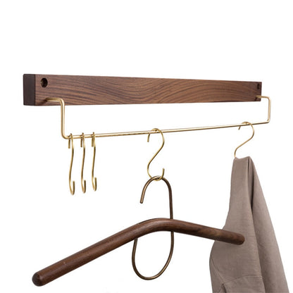 Handtuchhalter aus Buchenholz mit Messingstange für Bad und Zuhause