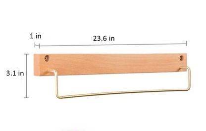 Handtuchhalter aus Buchenholz mit Messingstange für Bad und Zuhause