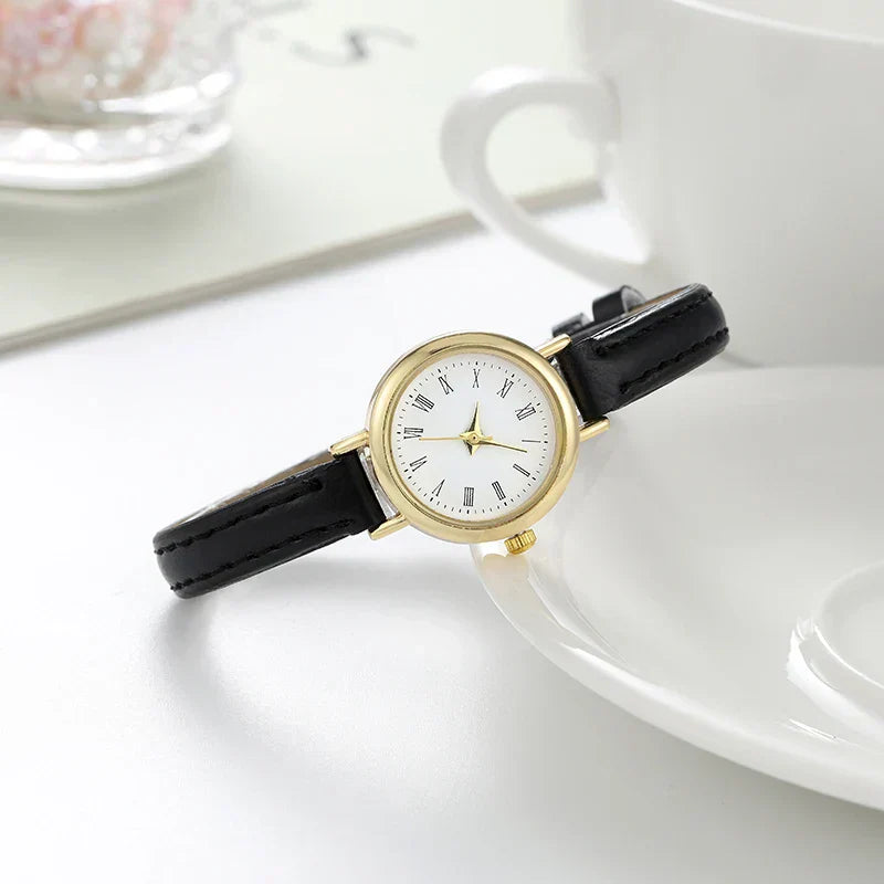 Billie Elegante goldene Damenuhr mit römischem Zifferblatt
