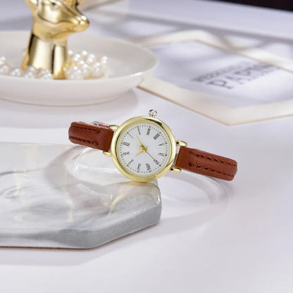 Billie Elegante goldene Damenuhr mit römischem Zifferblatt
