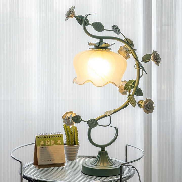 BlossomGlow Rose Lamp Elegant Ambient Table Light