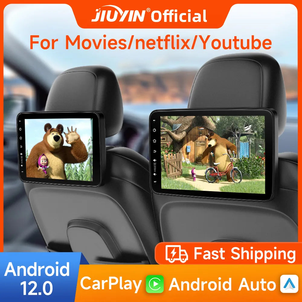 Bluetooth Car Headrest Screen Ultra HD Rear Seat Entertainment Display