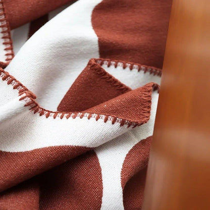 Bohemian Abstract Throw Blanket – Soft Cotton and Acrylic Blend for Sofas and Beds