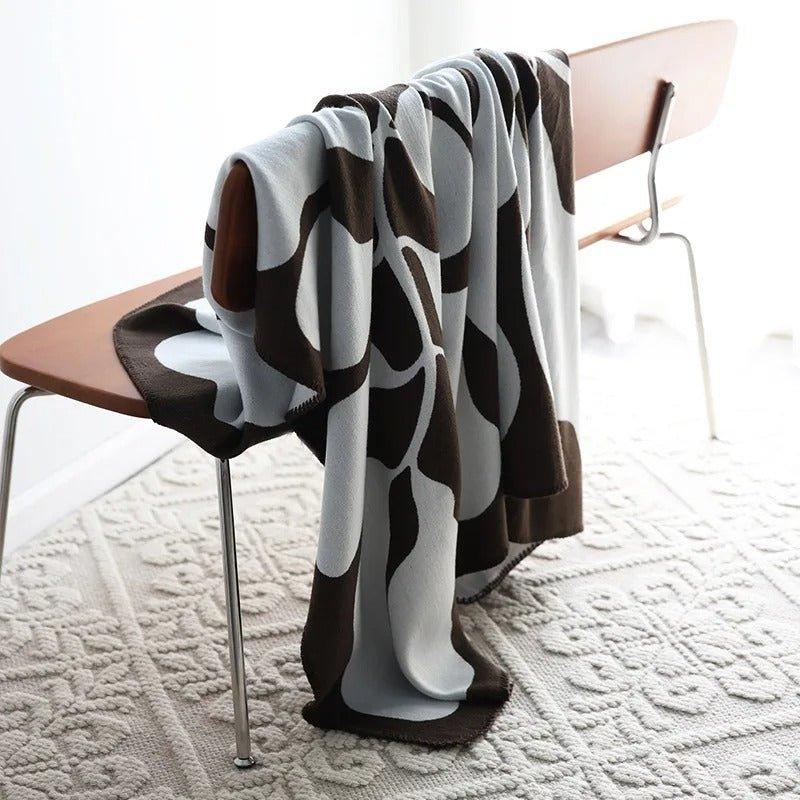 Bohemian Abstract Throw Blanket – Soft Cotton and Acrylic Blend for Sofas and Beds