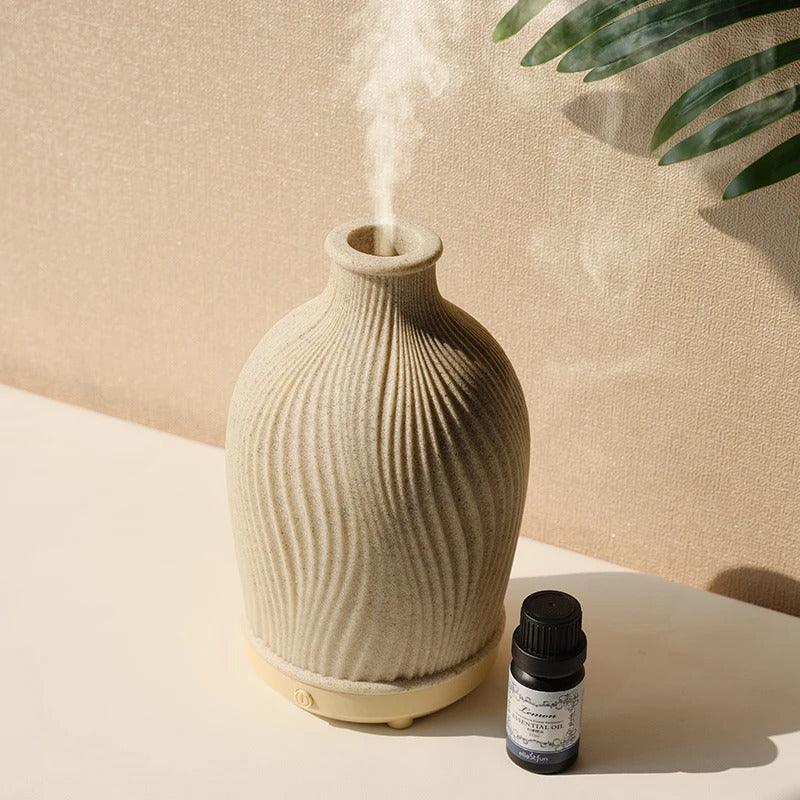 BohoBreeze ultralyd aroma diffuser og luftfugter i vase-design