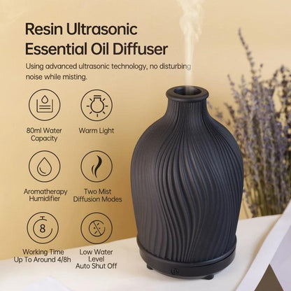 BohoBreeze ultralyd aroma diffuser og luftfugter i vase-design