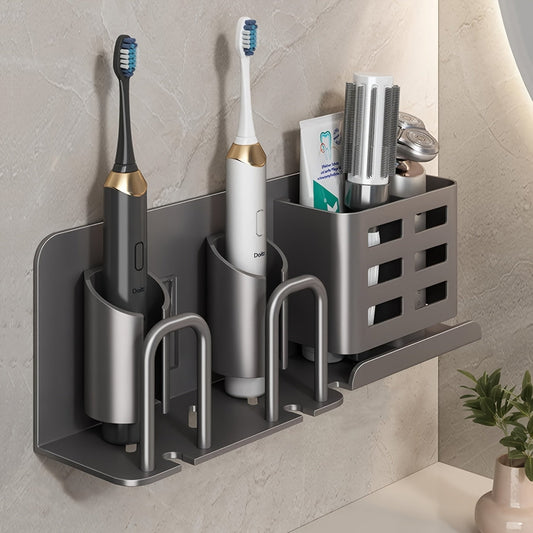 BristleHub wandgemonteerde tandenborstelhouder aluminium badkamerorganizer