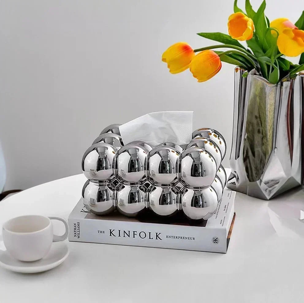 Keramisk Kleenexæske med bobleformet design og moderne dekoration