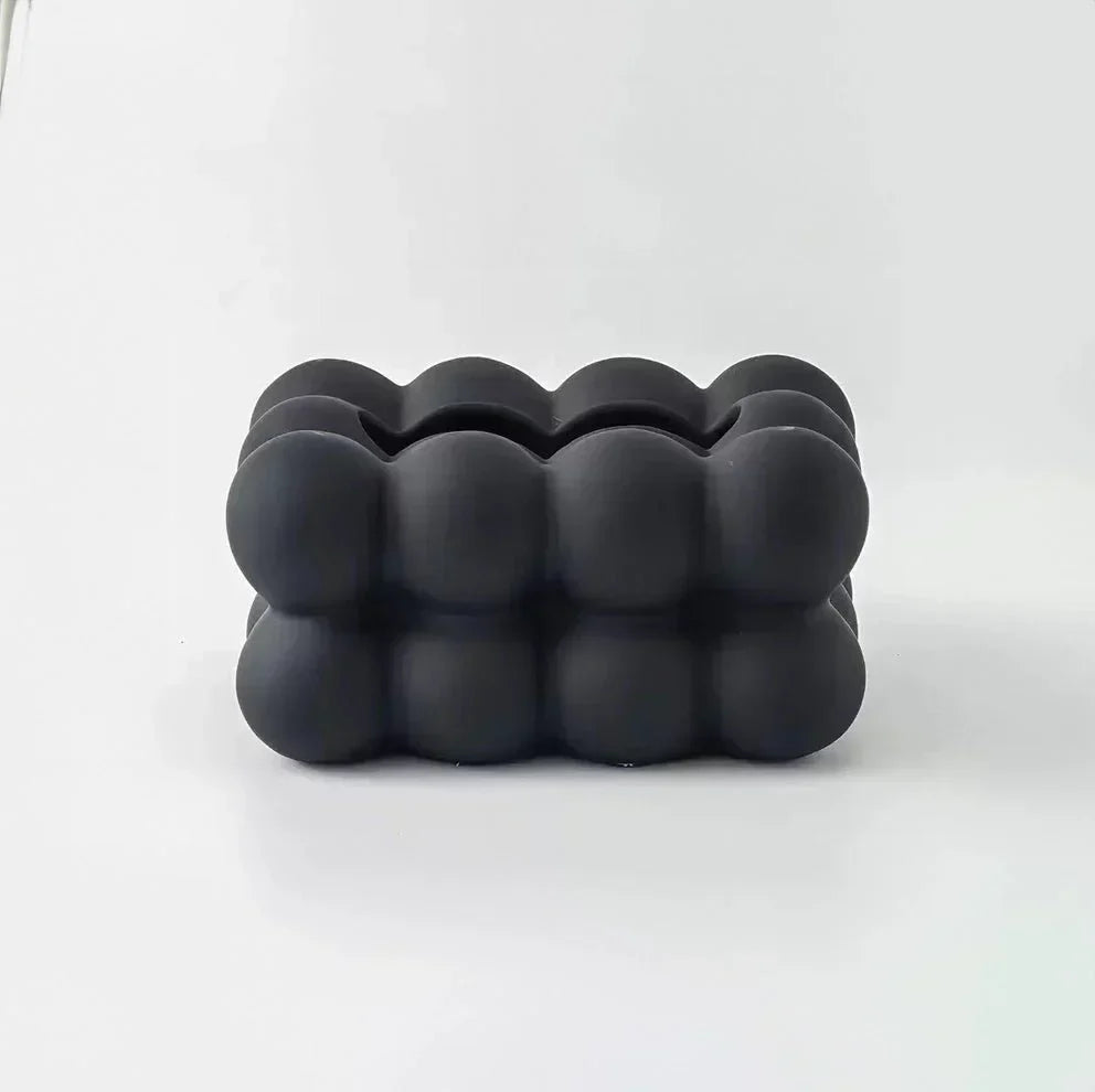 Keramisk Kleenexæske med bobleformet design og moderne dekoration
