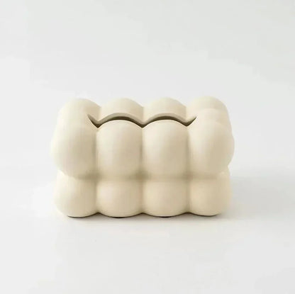 Keramisk Kleenexæske med bobleformet design og moderne dekoration