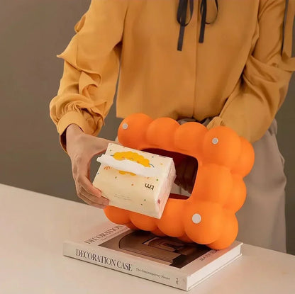 Keramisk Kleenexæske med bobleformet design og moderne dekoration