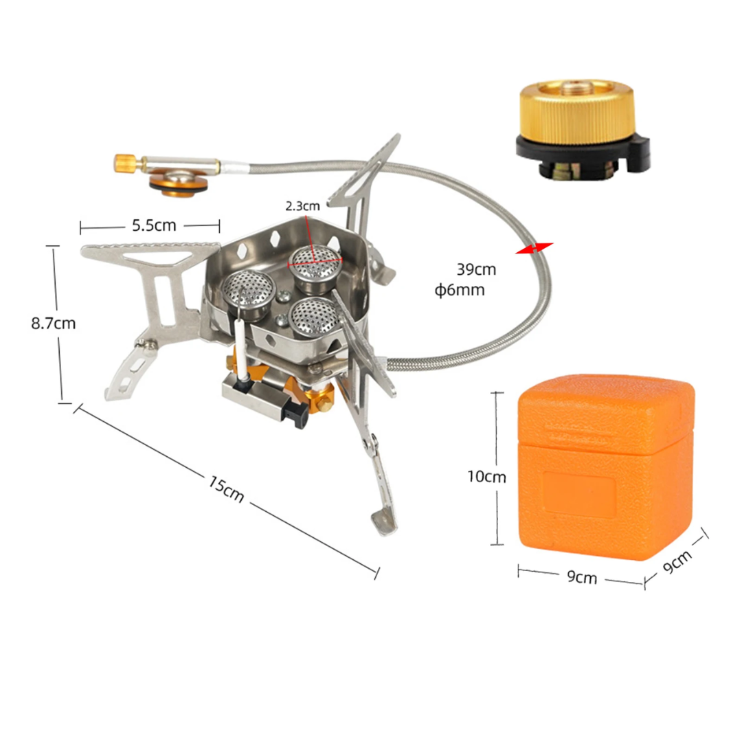 Camping Gasbrenner – 5800W Winddicht & Auslaufsicher für Outdoor-Kochen