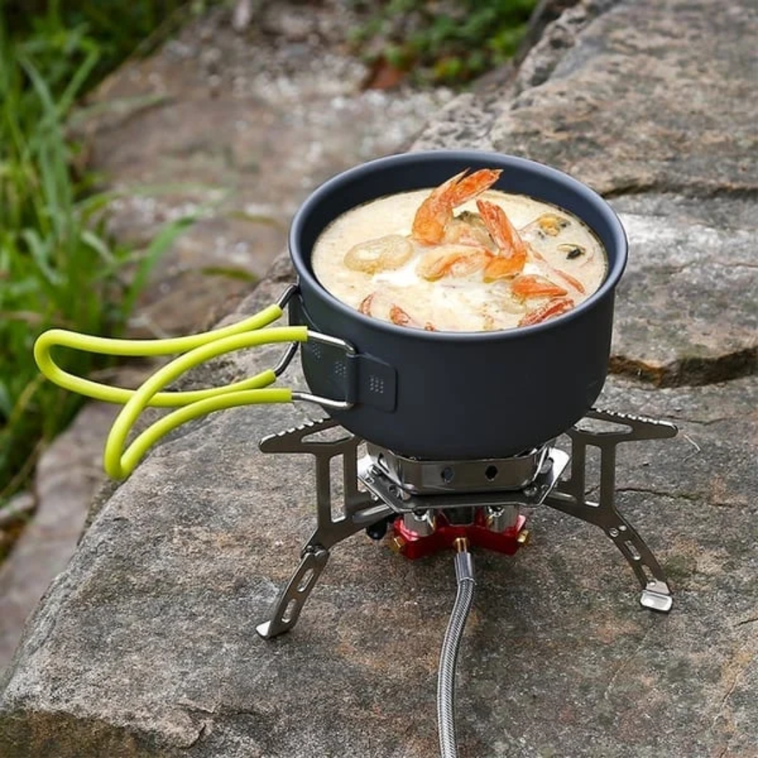 Camping Gasbrenner – 5800W Winddicht & Auslaufsicher für Outdoor-Kochen