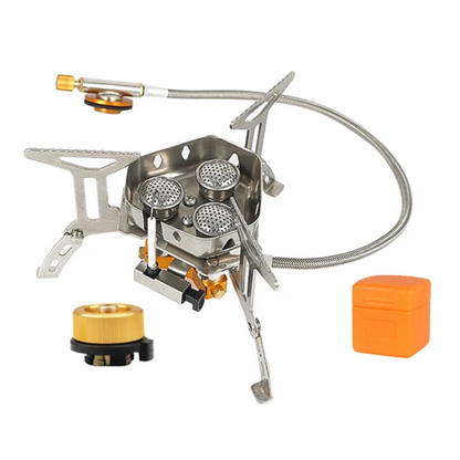 Camping Gasbrenner – 5800W Winddicht & Auslaufsicher für Outdoor-Kochen