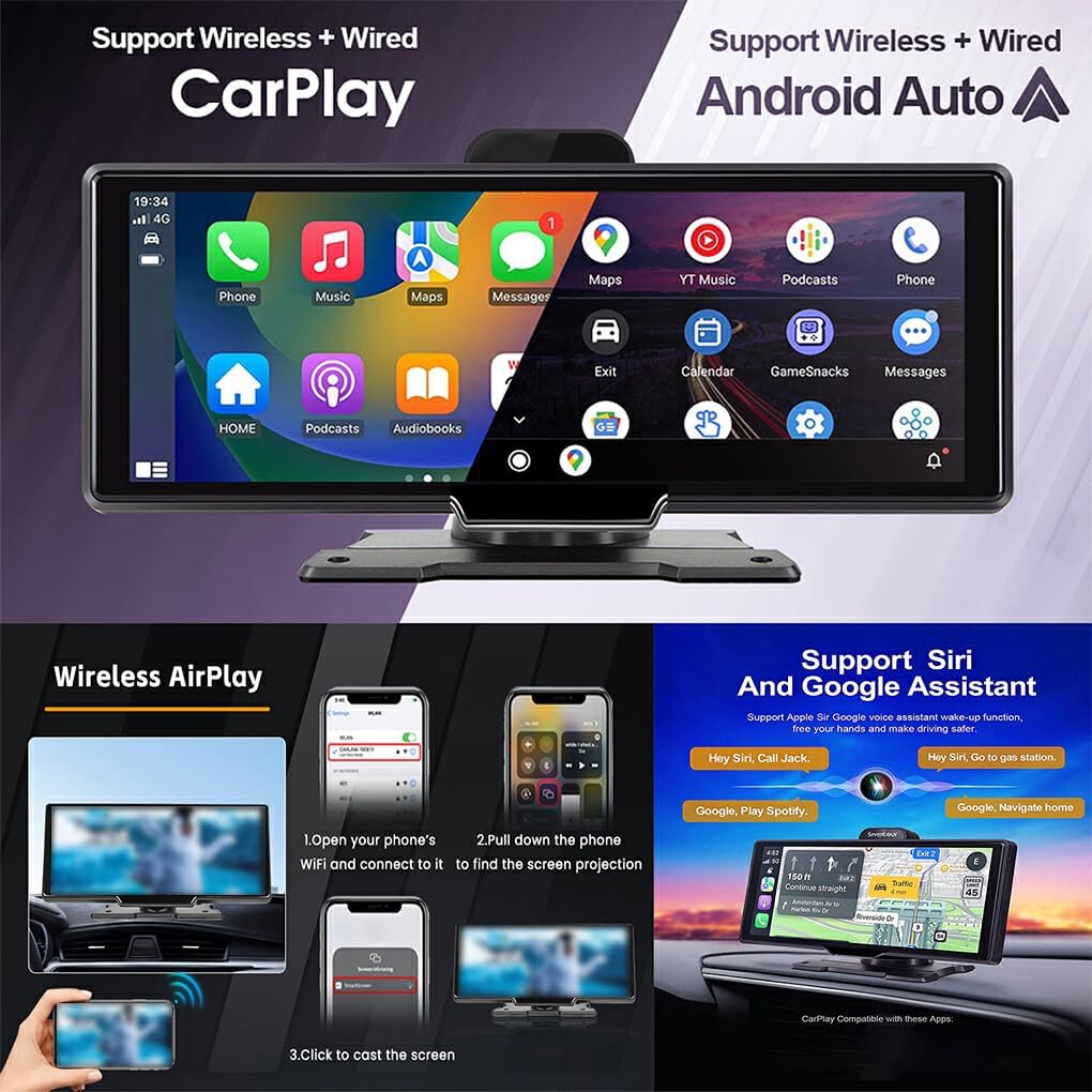 CarVision Pro Slimme Autodisplay met CarPlay Android Auto en Dashcam