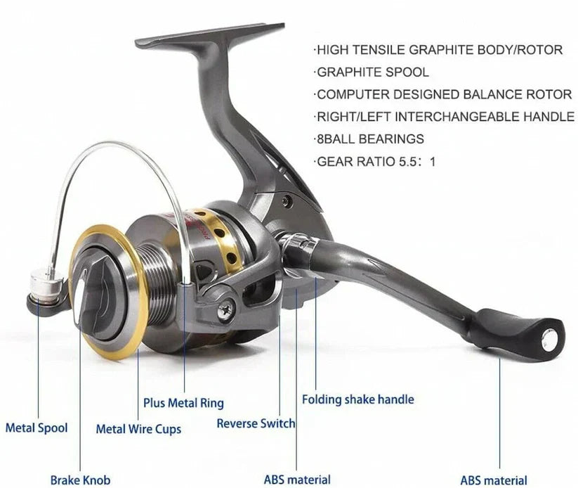 Carbon Fibre teleskopisk fiskestang og hjul combo bærbart fiskesæt med tilbehør