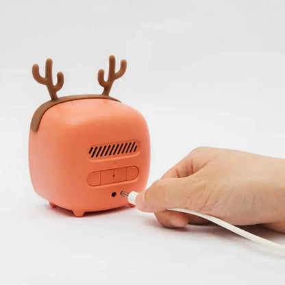 Cartoon Bunny LED Alarm Clock with Night Light Rechargeable Digital Bedside Clock