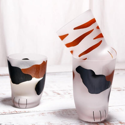 Glaskop med kattepote fremstillet af varmebestandigt glas