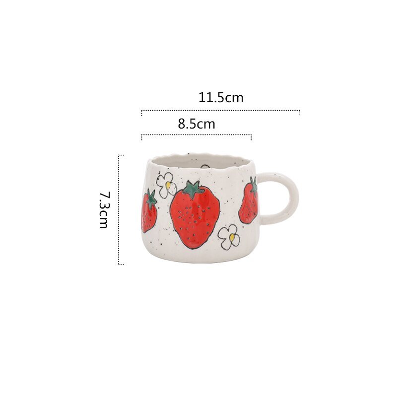 Keramische koffiemok met speels fruitdesign