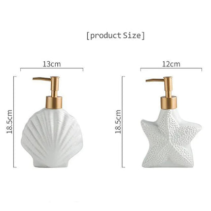 Keramische zeepdispenser met tijdloos kustdesign